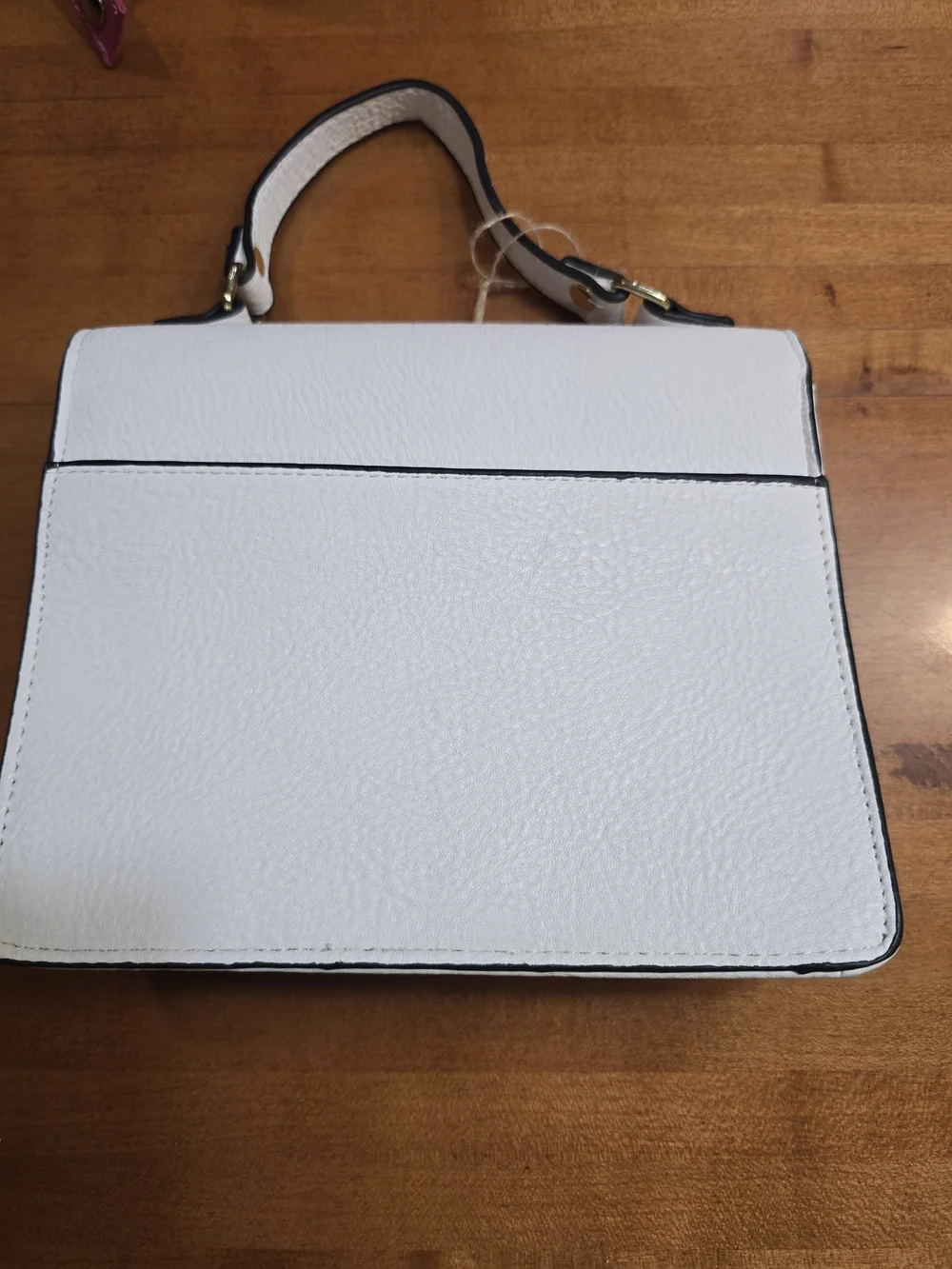 Steve Madden White Top-Handle Satchel with Gold Hardware